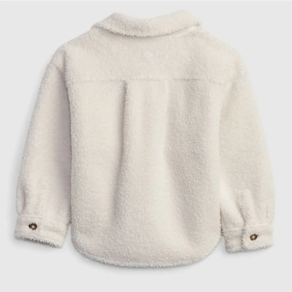 NEW - Gap Toddler Girls - 3 yrs, 4 yrs - Sherpa Shirt Jacket Ivory Frost Beige‎